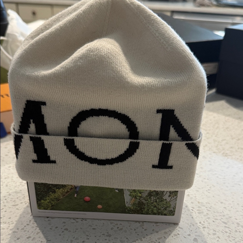 Moncler Cream Beanie Hat